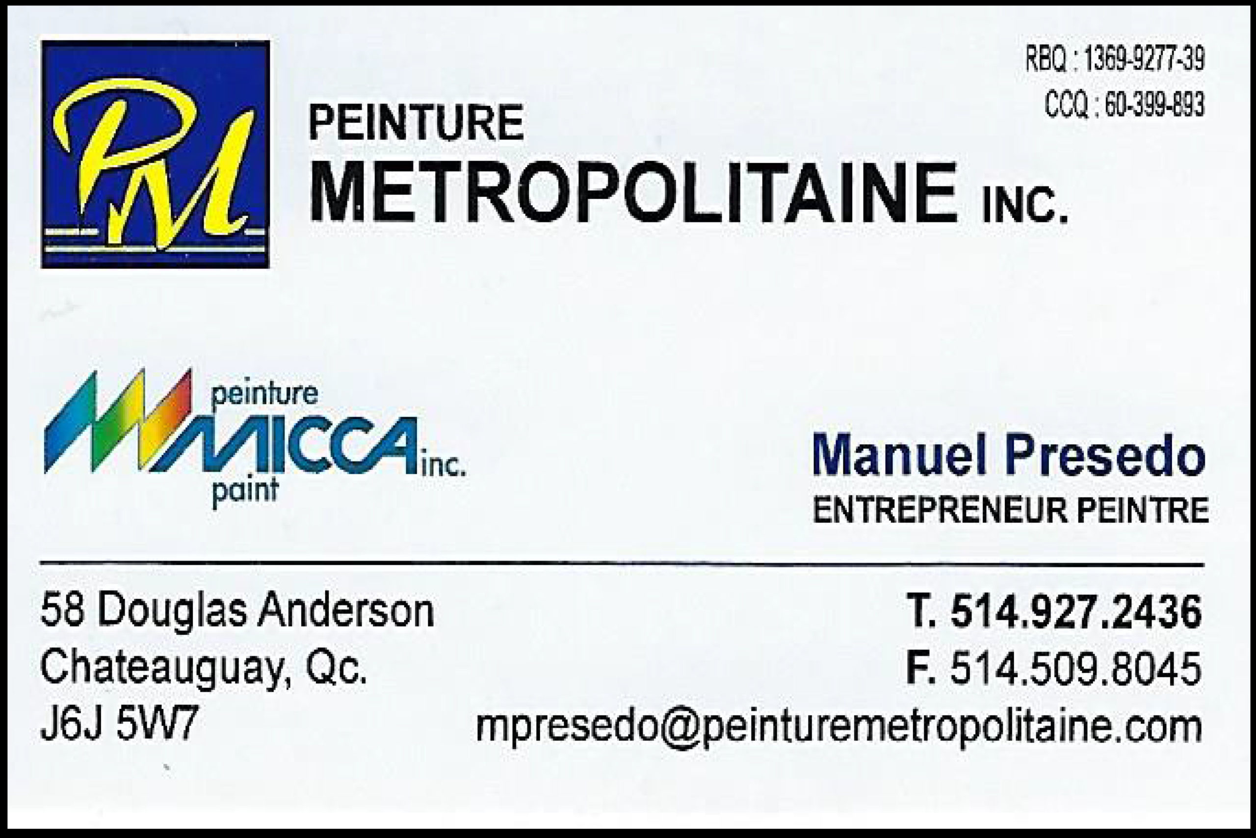 PEINTURE METROPOLITAINE INC