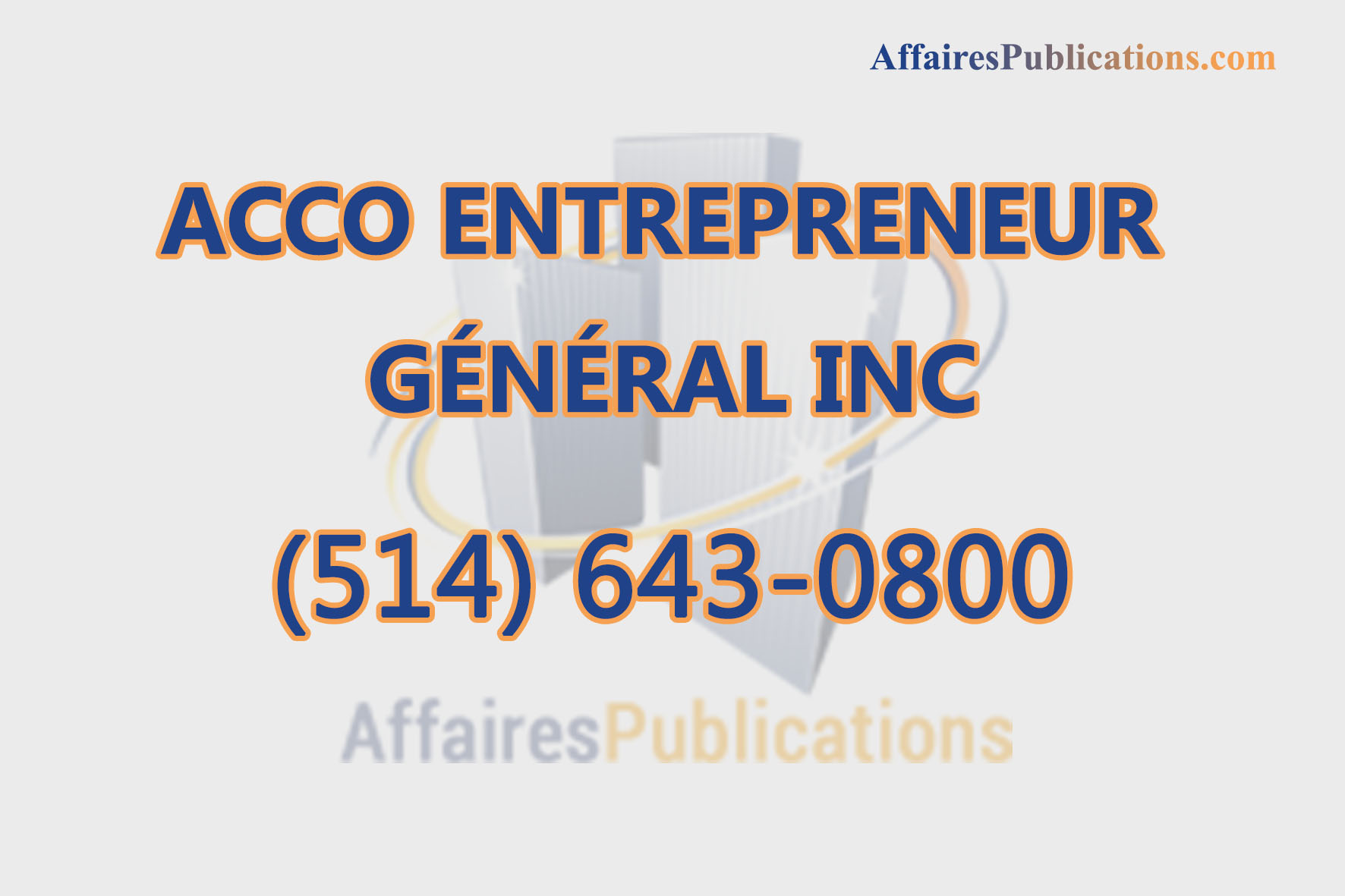 ACCO ENTREPRENEUR GÉNÉRAL INC