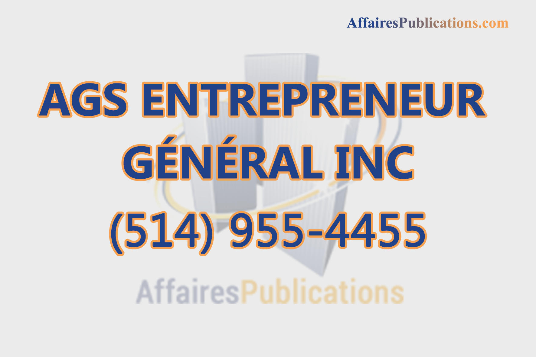 AGS ENTREPRENEUR GÉNÉRAL INC