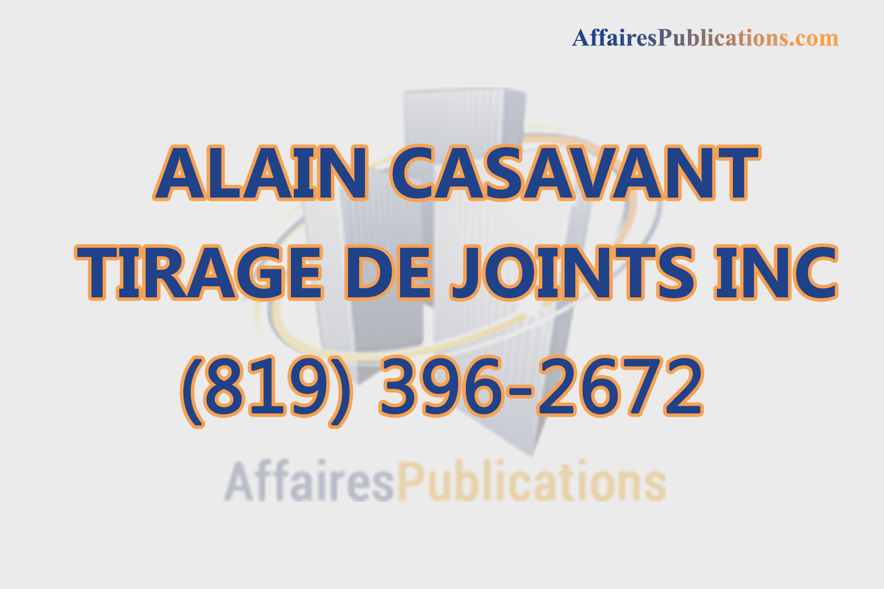 ALAIN CASAVANT TIRAGE DE JOINTS
