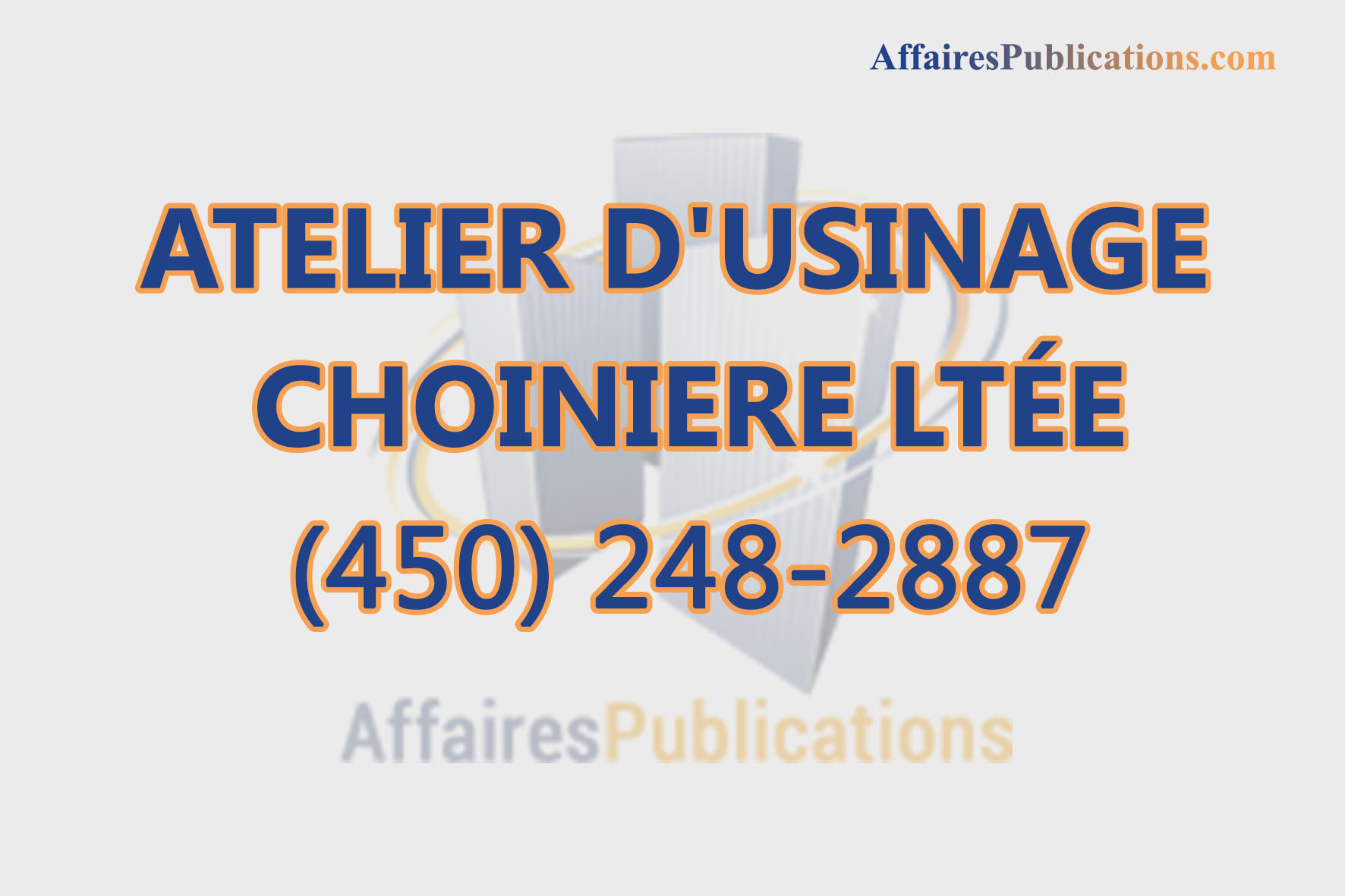 ATELIER D&rsquo;USINAGE CHOINIERE LTÉE