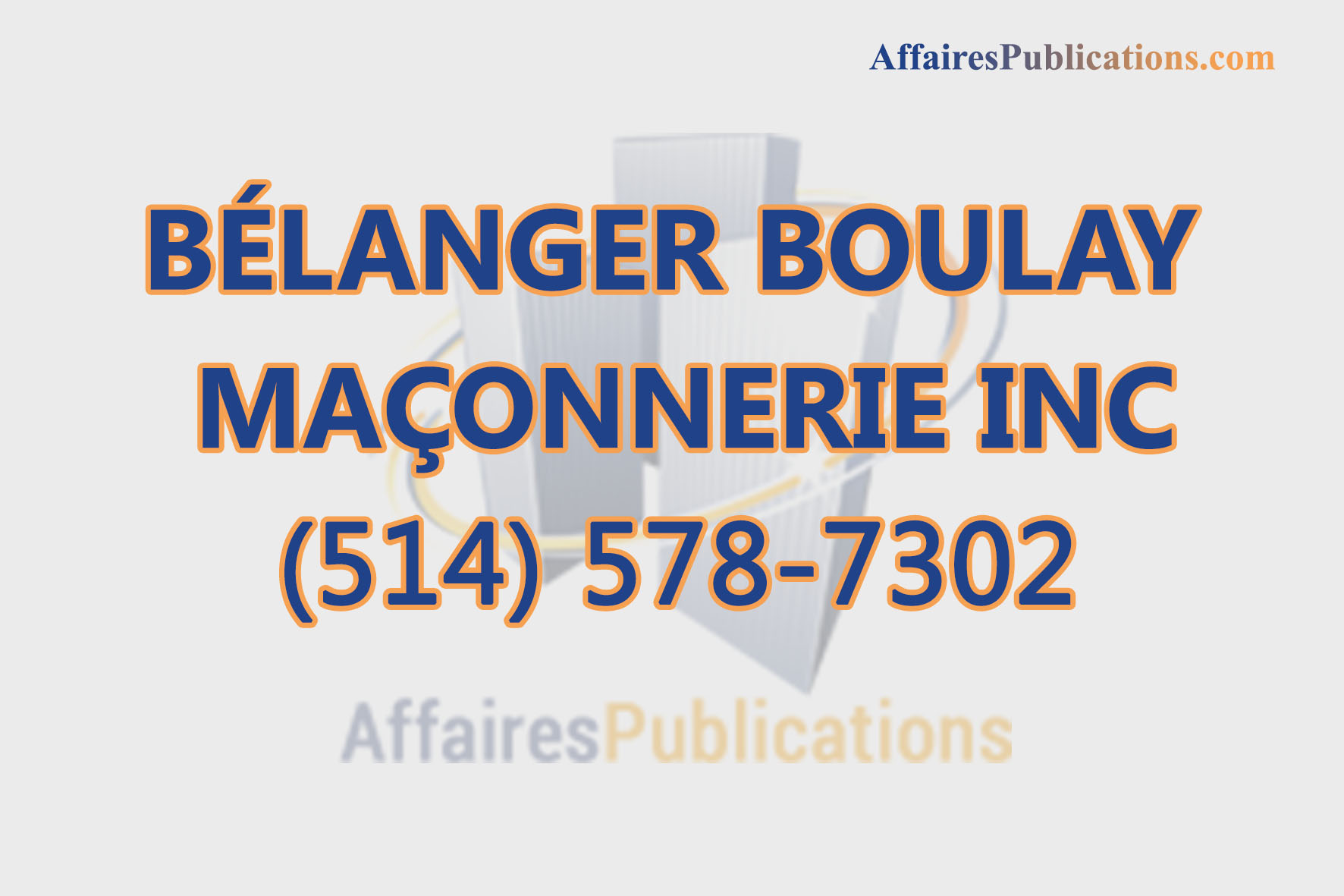 BÉLANGER BOULAY MAÇONNERIE