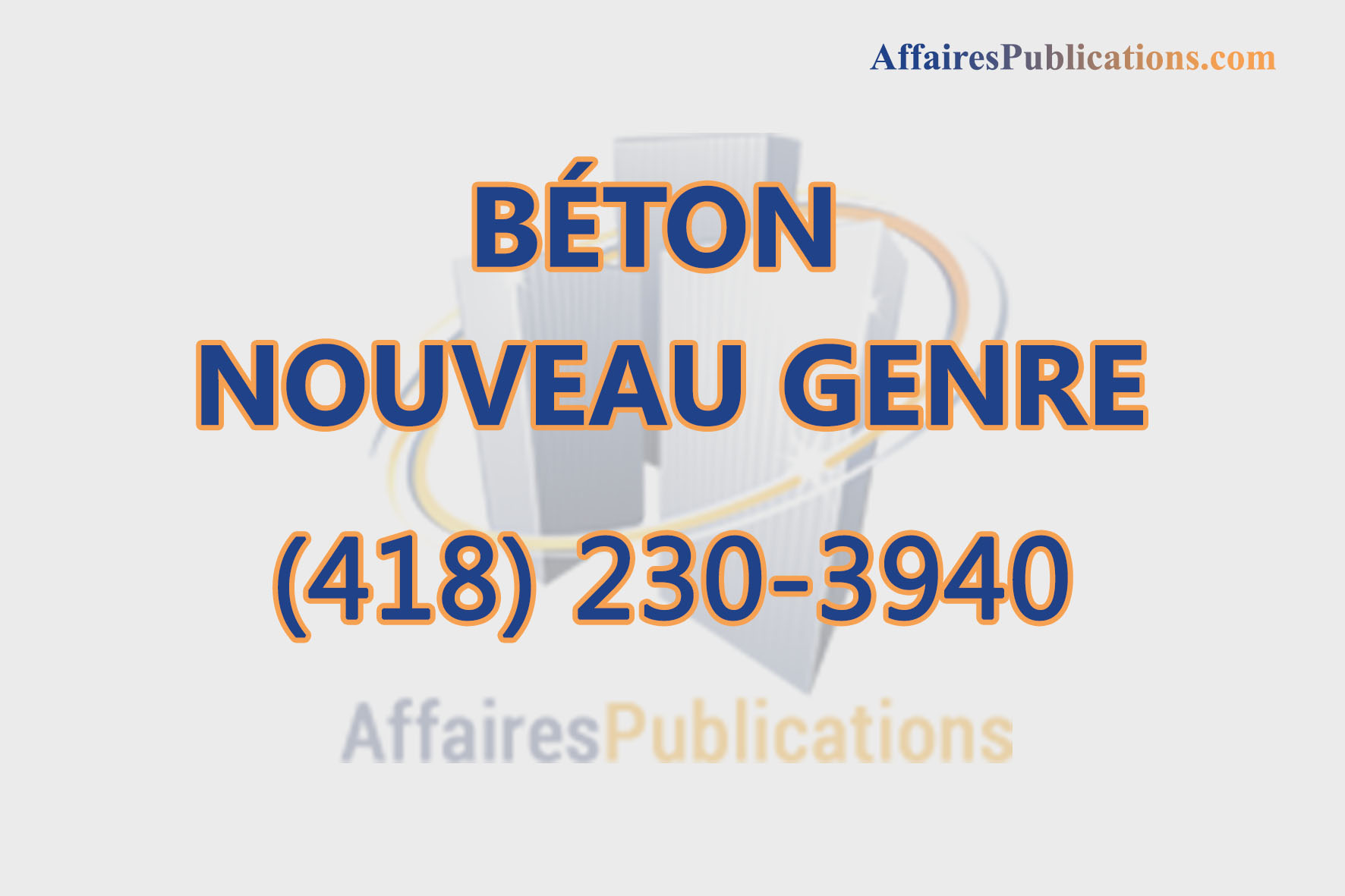 BÉTON NOUVEAU GENRE