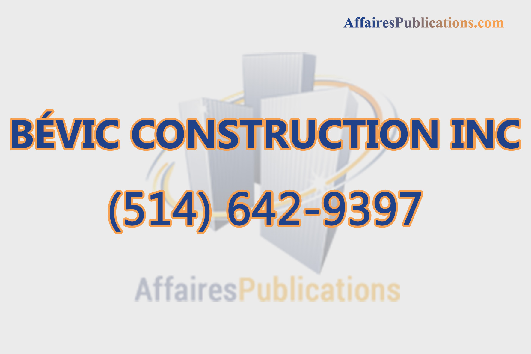 BÉVIC CONSTRUCTION INC