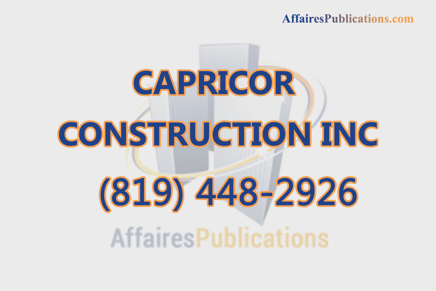 CAPRICOR CONSTRUCTION INC