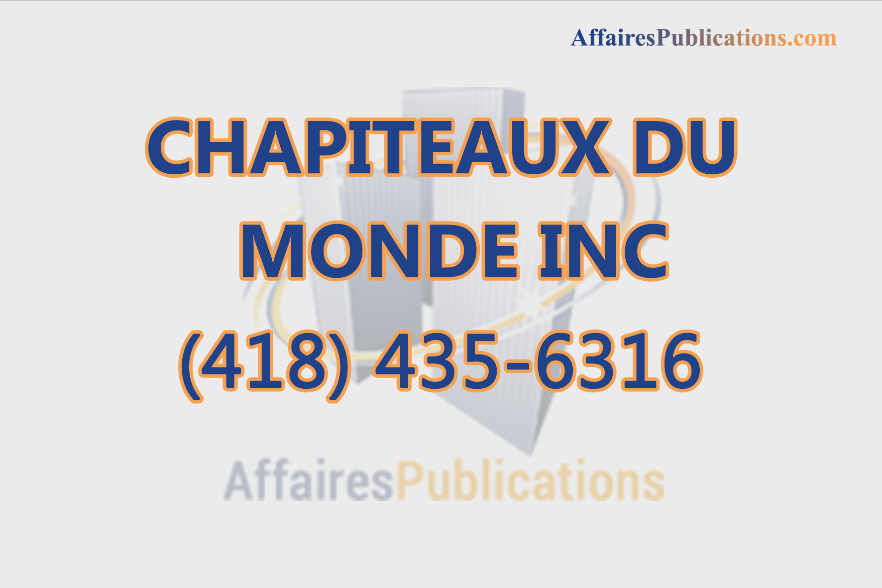 CHAPITEAUX DU MONDE INC