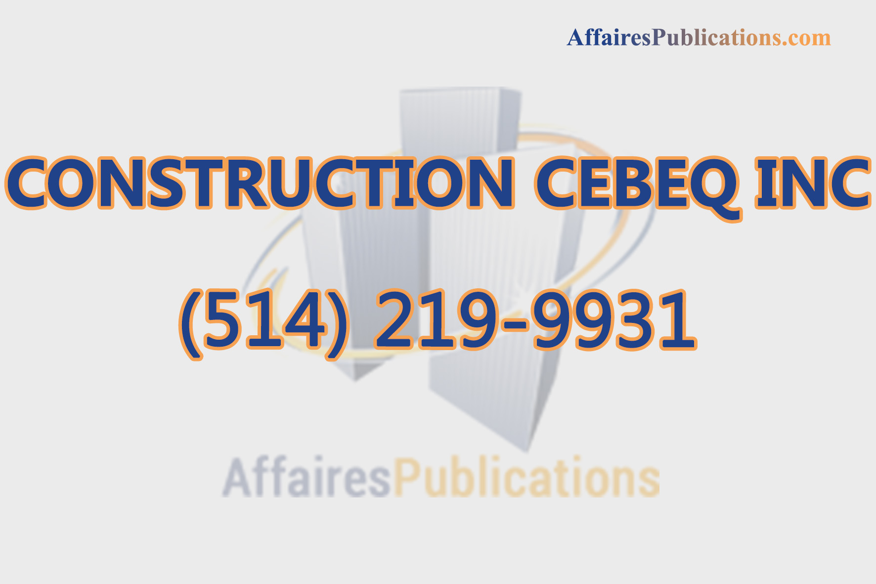 CONSTRUCTION CEBEQ INC
