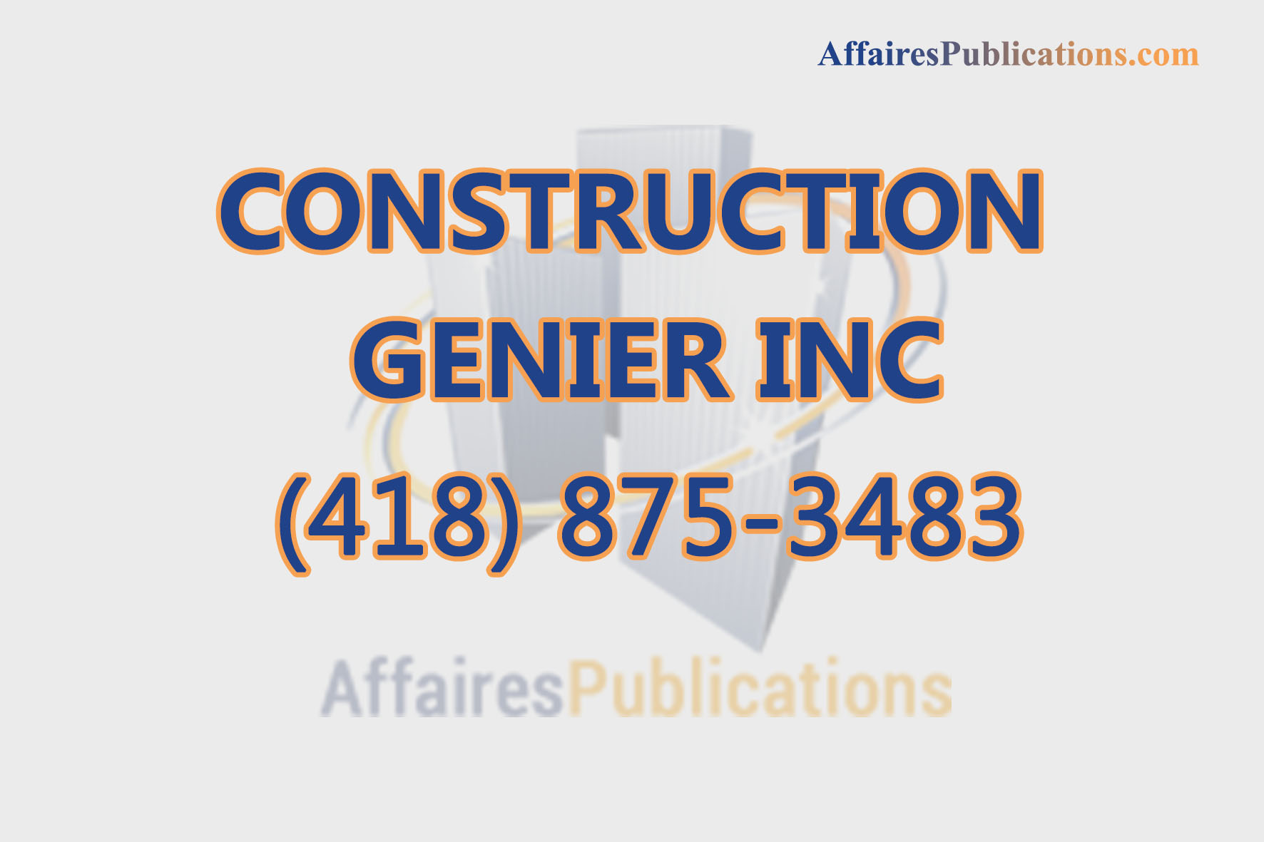 CONSTRUCTION GENIER INC