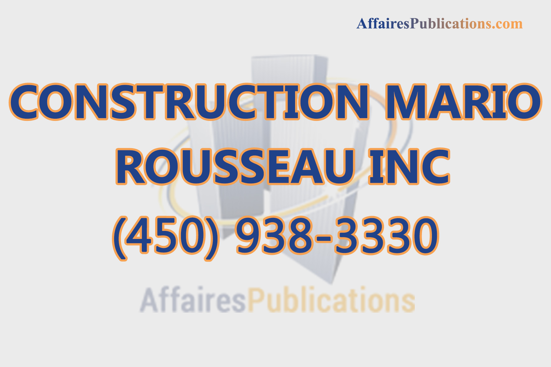 CONSTRUCTION MARIO ROUSSEAU
