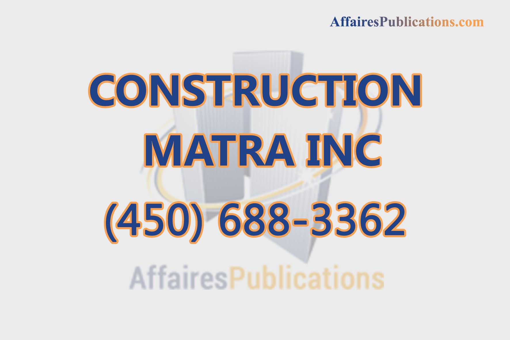 CONSTRUCTION MATRA INC