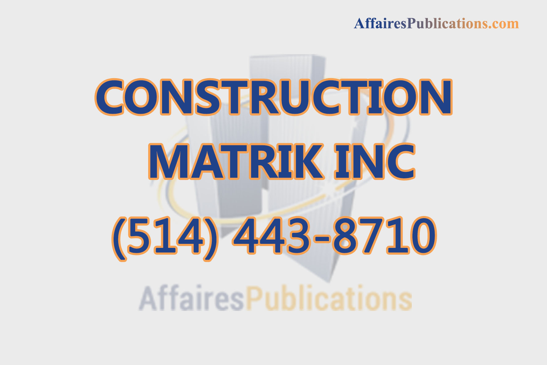 CONSTRUCTION MATRIK INC