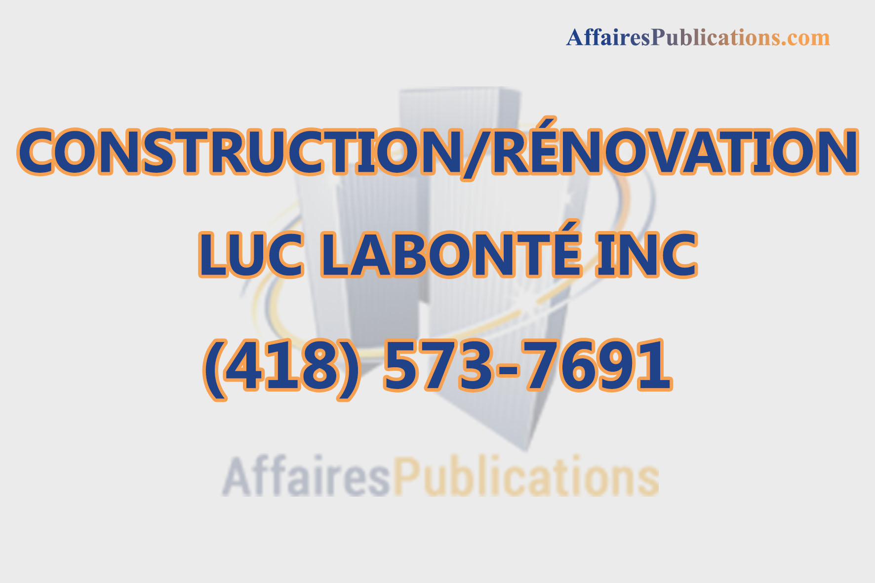 CONSTRUCTION/RÉNOVATION LUC LABONTÉ INC
