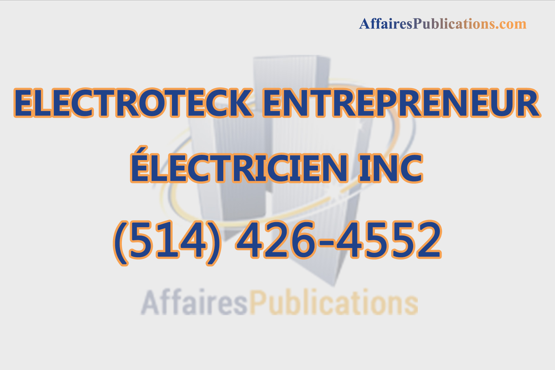 ELECTROTECK ENTREPRENEUR ÉLECTRICIEN INC
