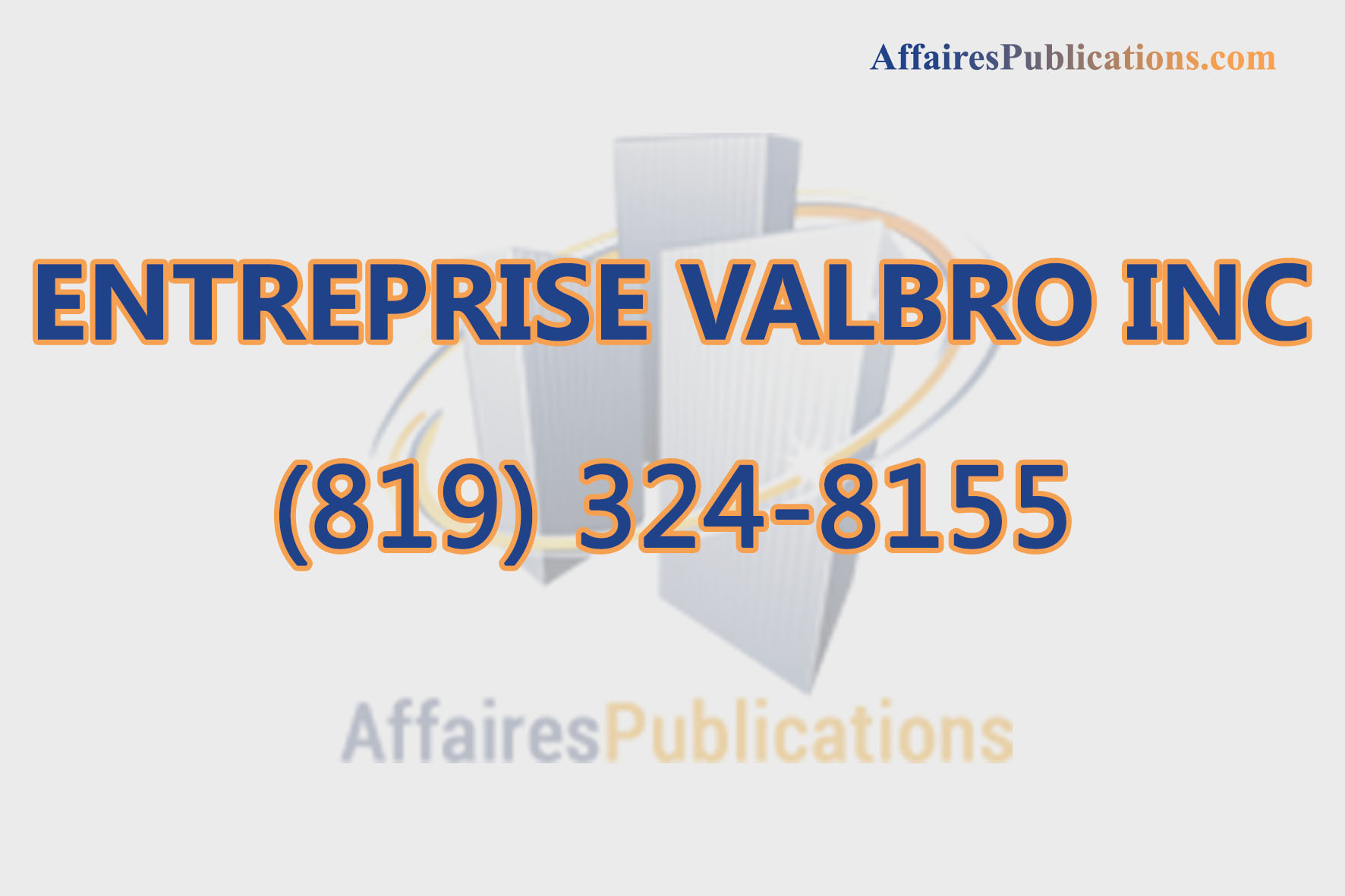 ENTREPRISE VALBRO INC