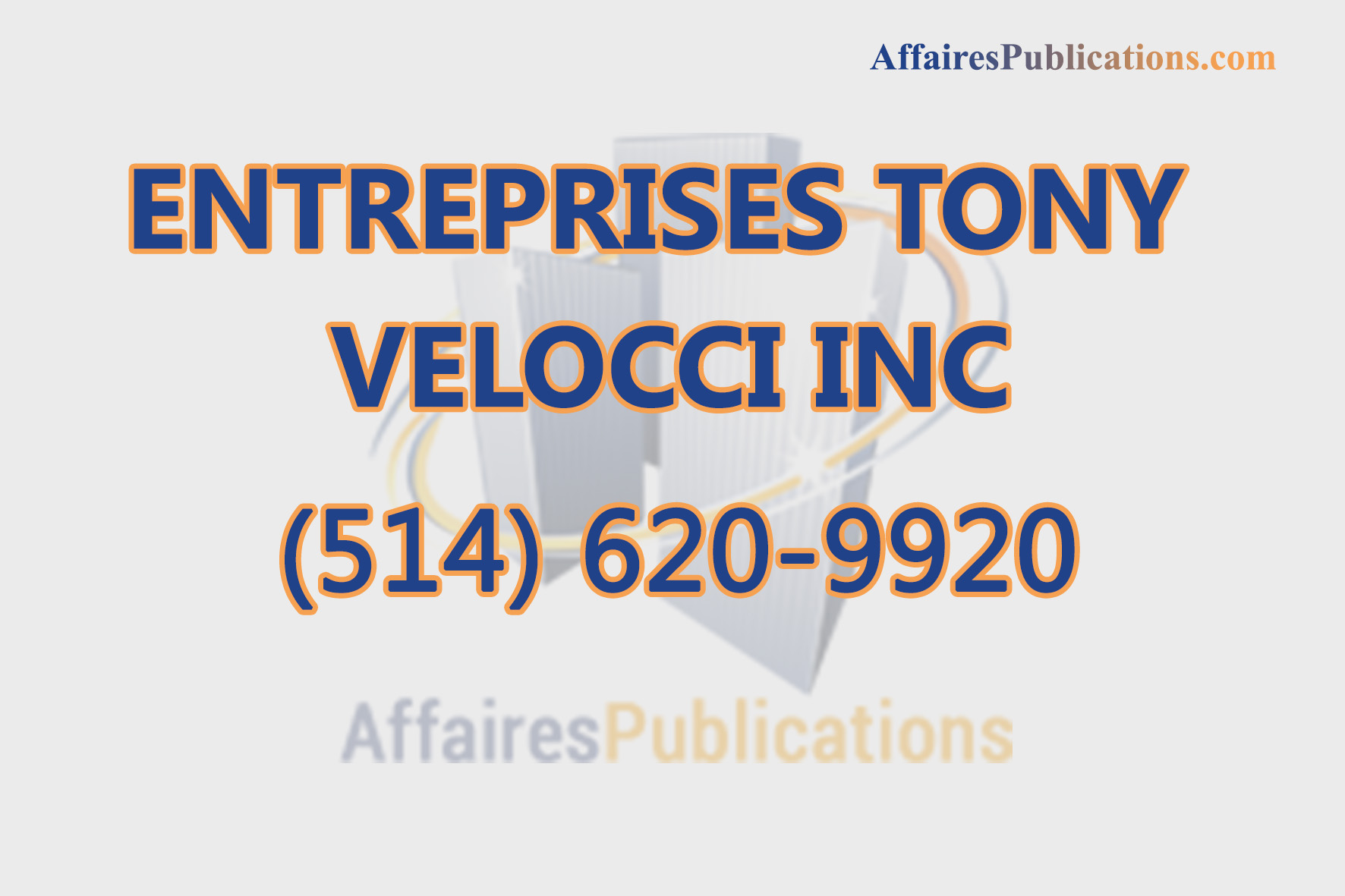 ENTREPRISES TONY VELOCCI INC