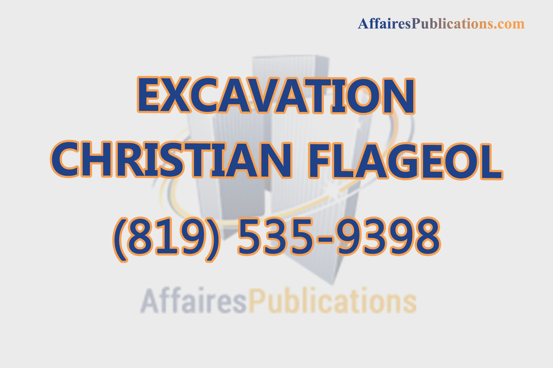 EXCAVATION CHRISTIAN FLAGEOL