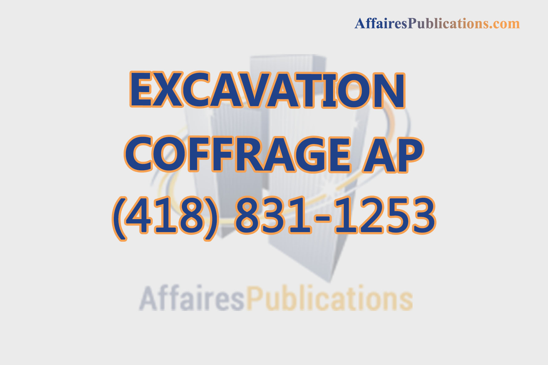 EXCAVATION COFFRAGE AP