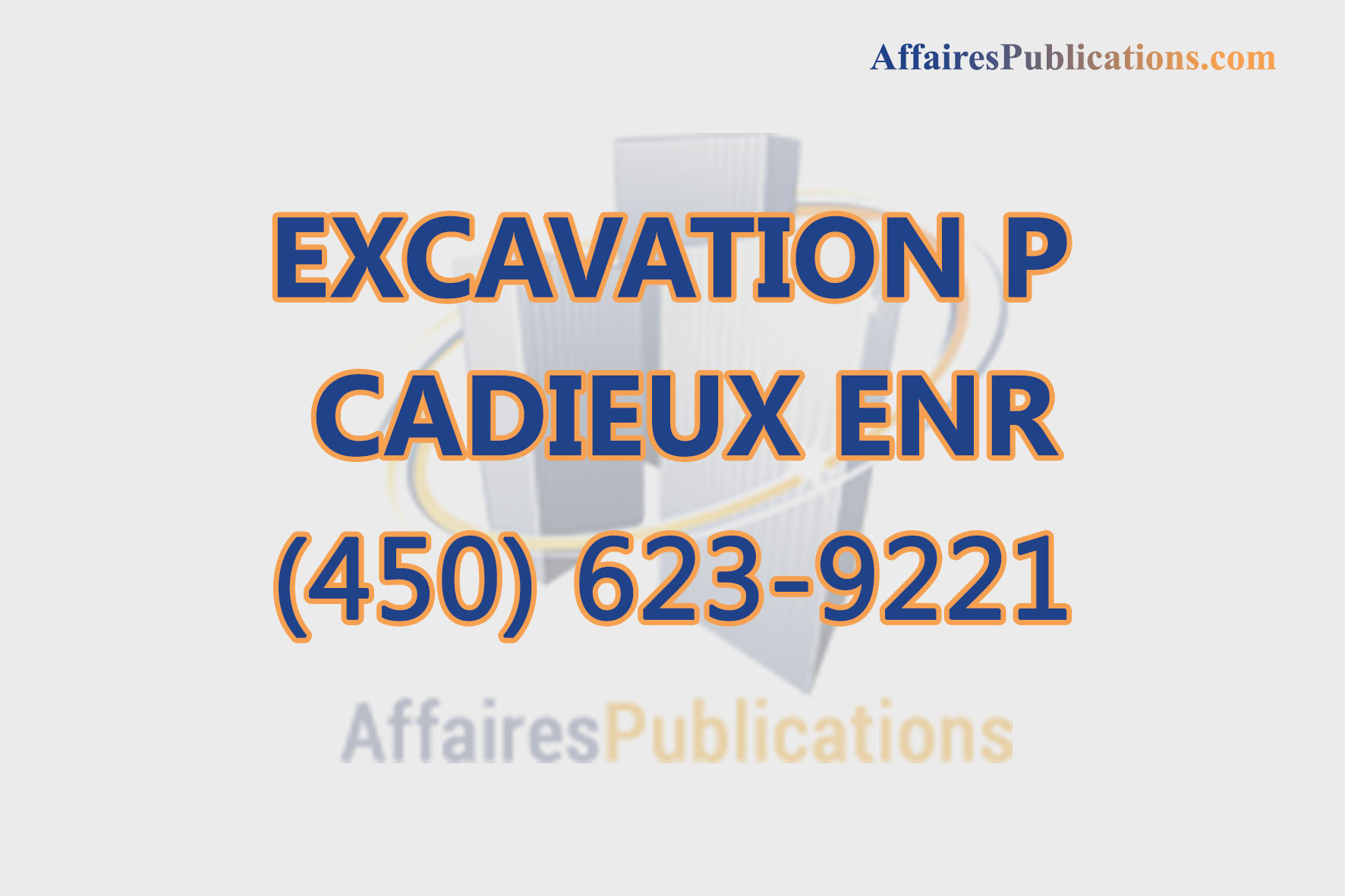 EXCAVATION P CADIEUX ENR