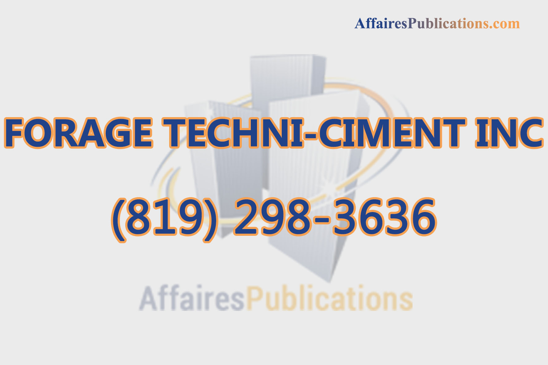 FORAGE TECHNI-CIMENT INC