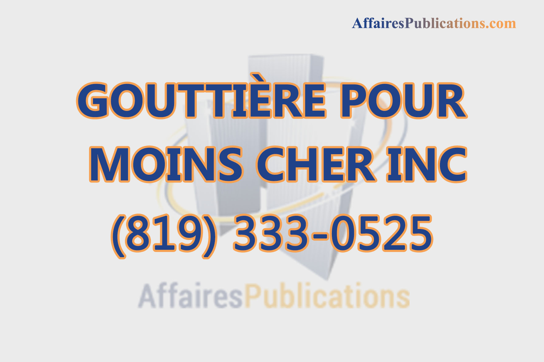GOUTTIÈRE POUR MOINS CHER