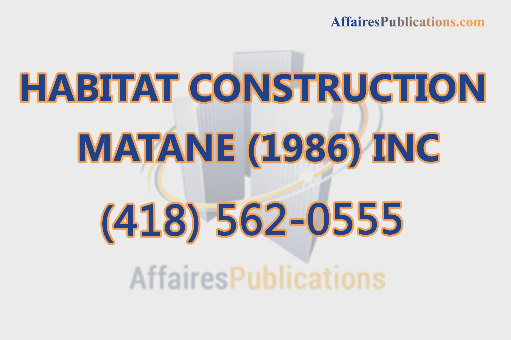 HABITAT CONSTRUCTION MATANE (1986) INC