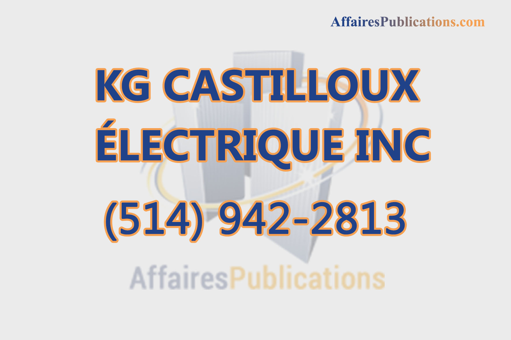 KG CASTILLOUX ÉLECTRIQUE INC