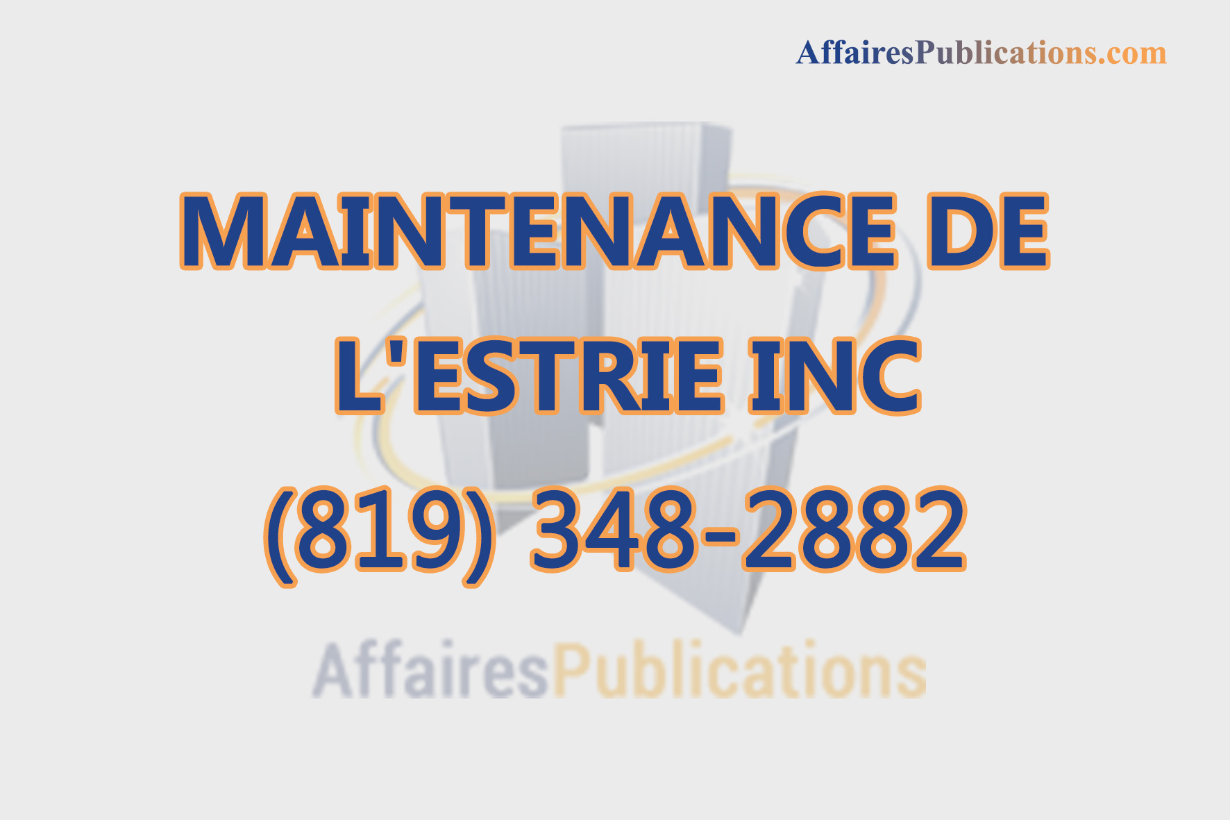 MAINTENANCE DE L&rsquo;ESTRIE INC