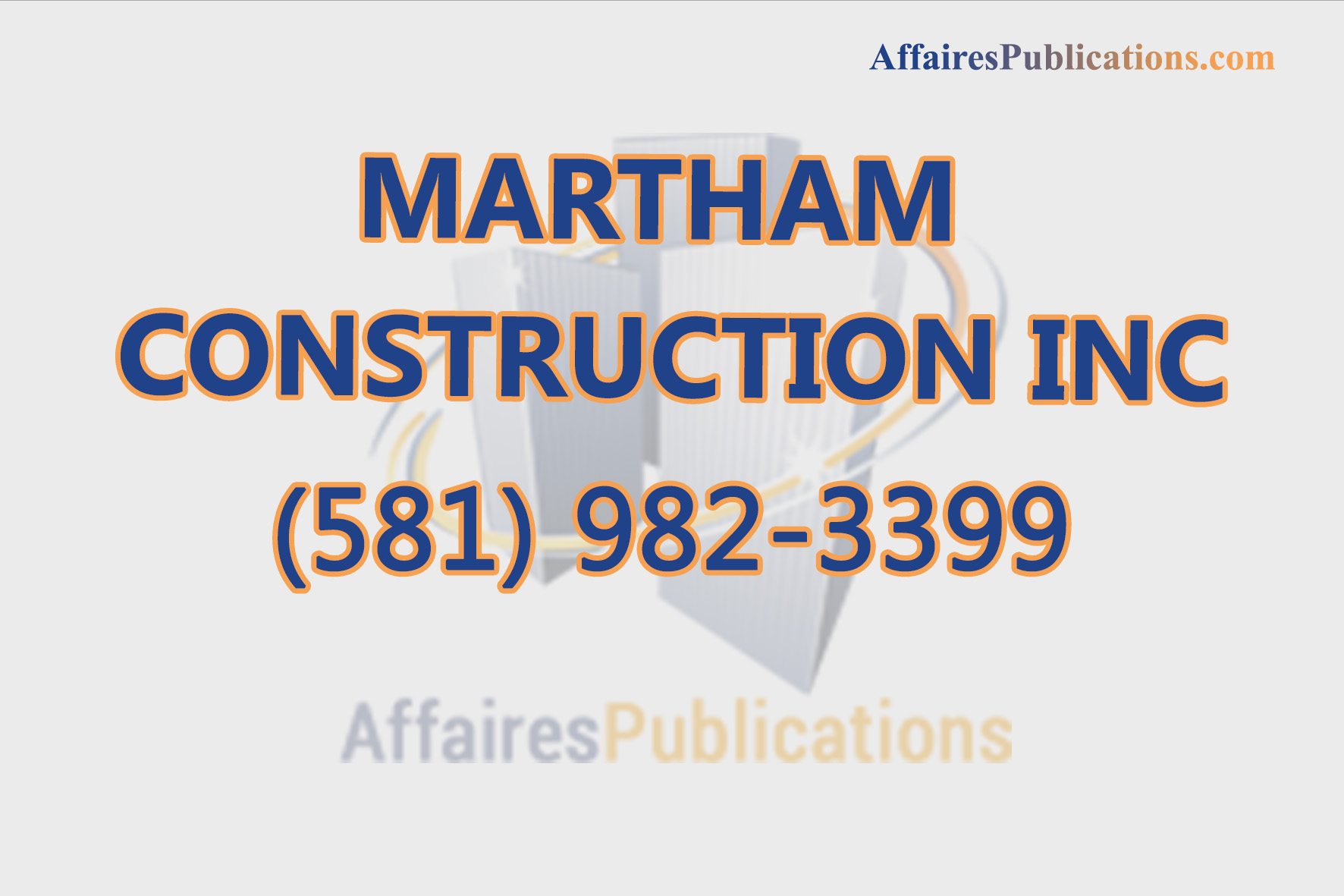 MARTHAM CONSTRUCTION INC