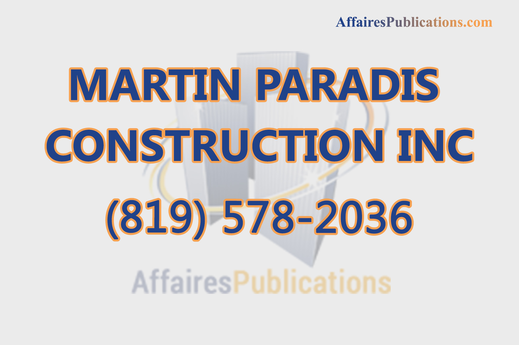 MARTIN PARADIS CONSTRUCTION