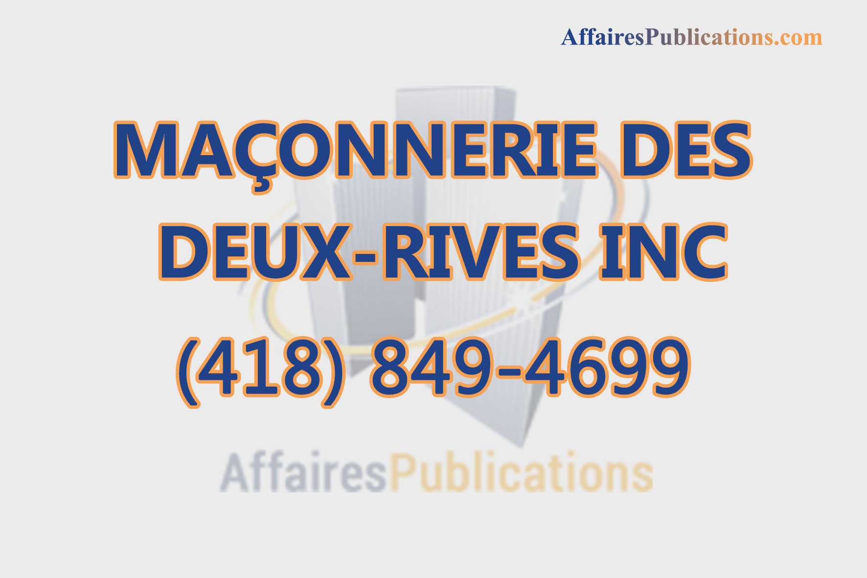 MAÇONNERIE DES DEUX-RIVES INC