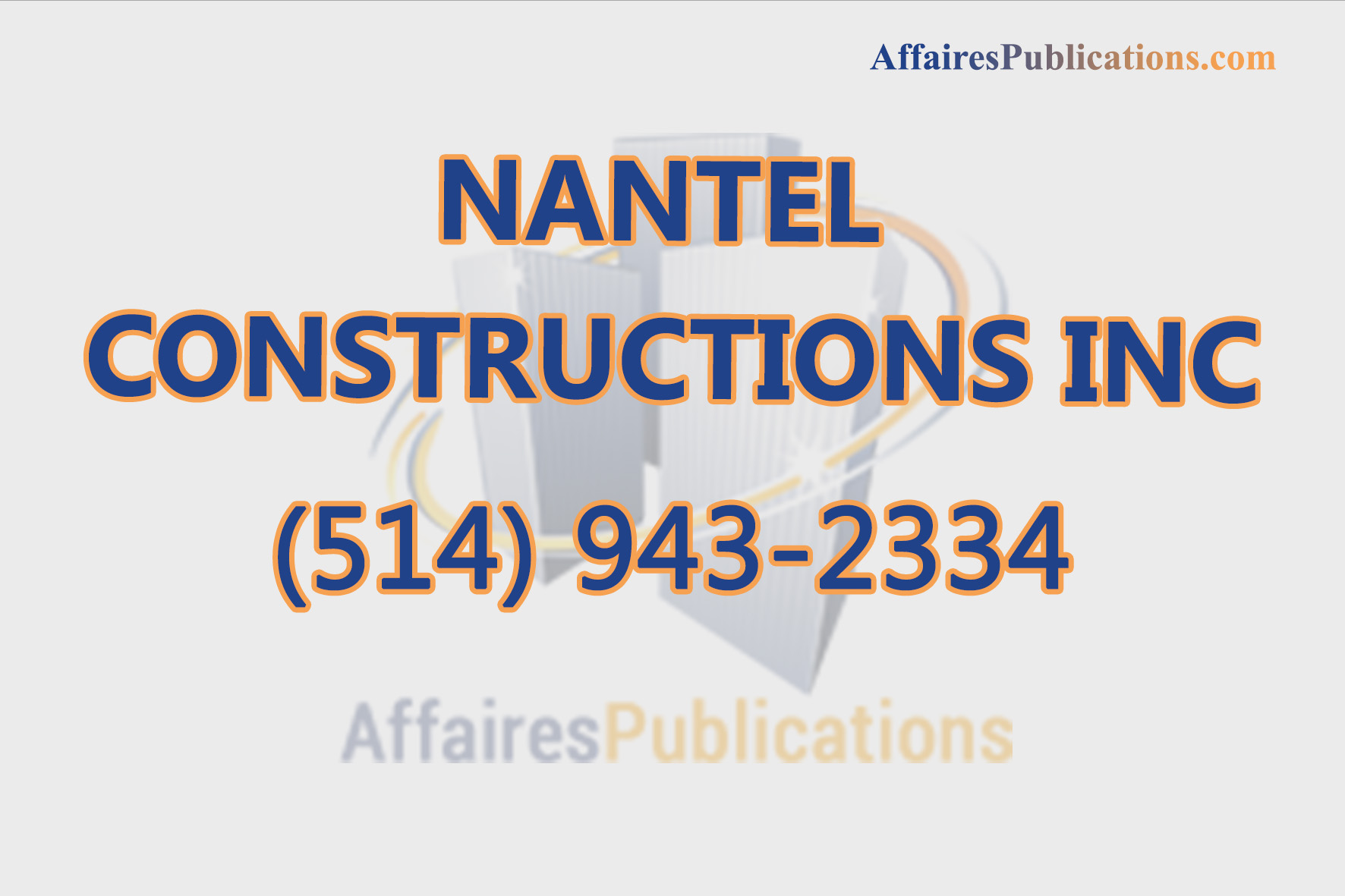 NANTEL CONSTRUCTIONS INC