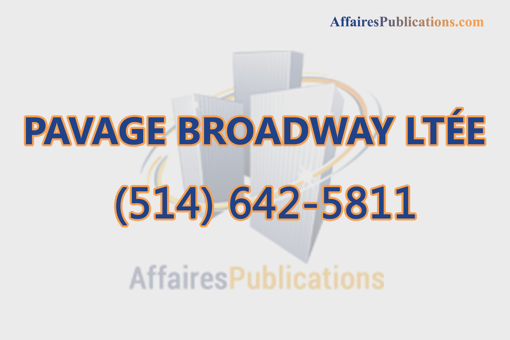 PAVAGE BROADWAY LTÉE