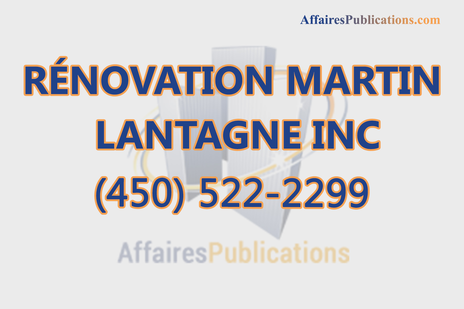 RÉNOVATION MARTIN LANTAGNE
