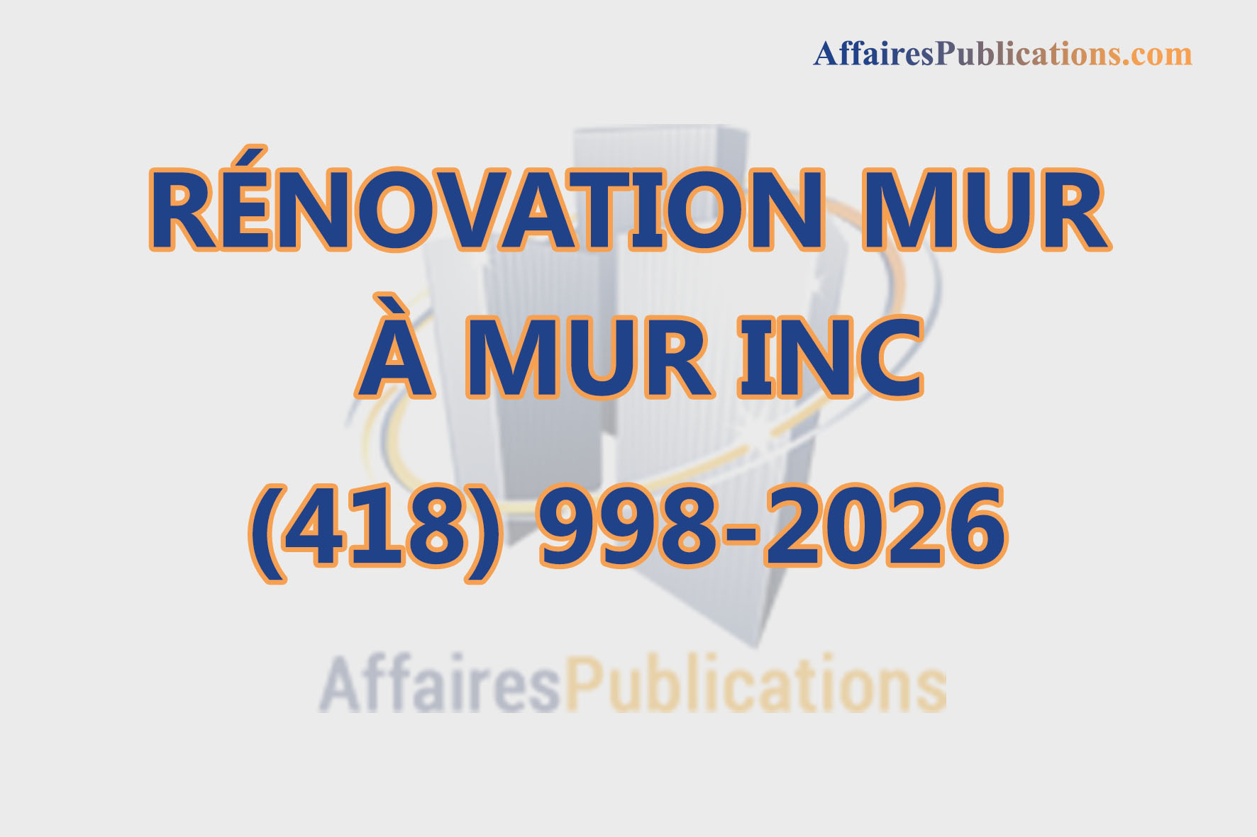 RÉNOVATION MUR À MUR INC
