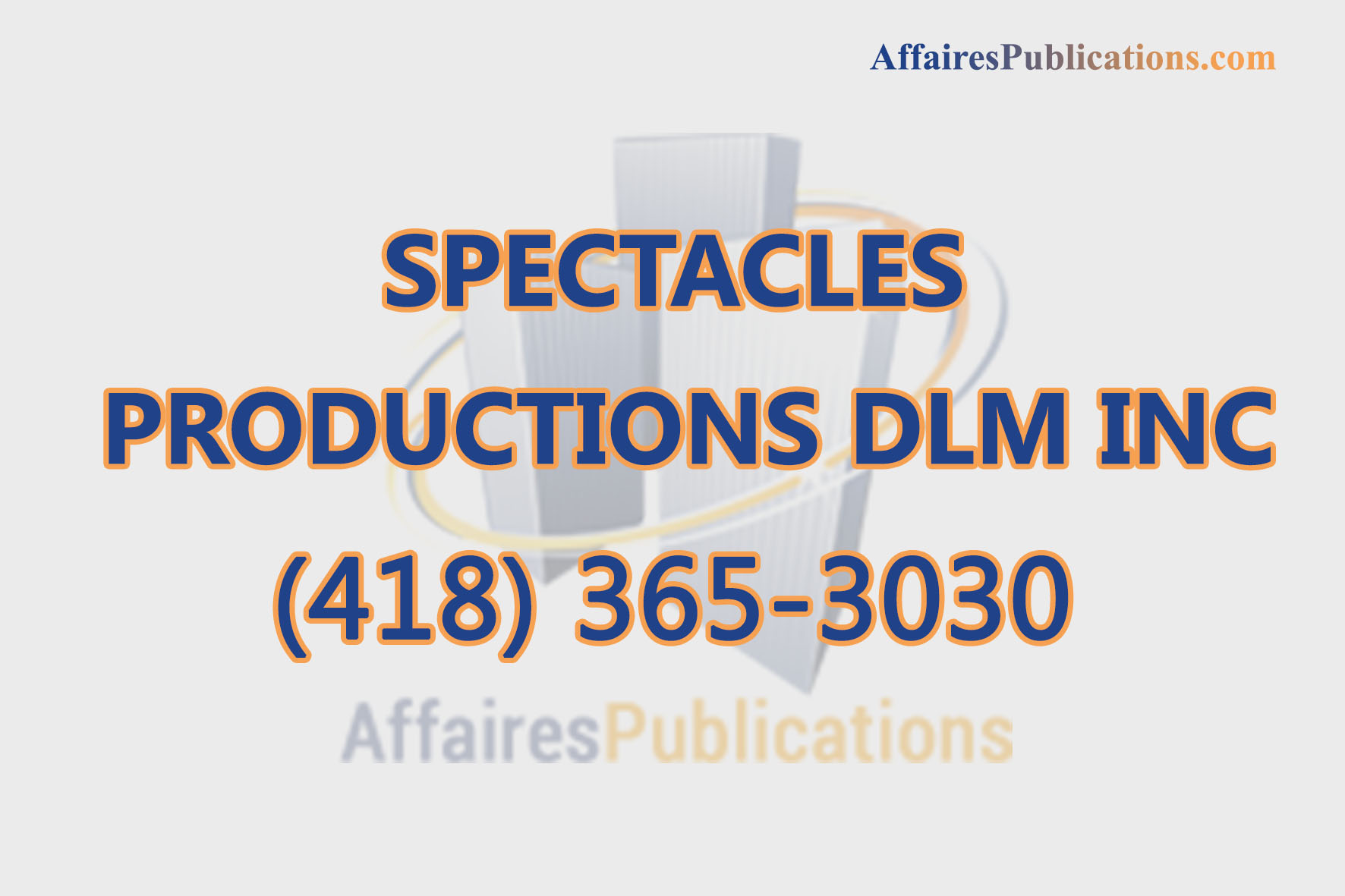 SPECTACLES PRODUCTIONS DLM
