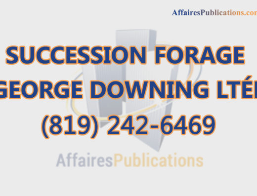 SUCCESSION FORAGE GEORGE DOWNING LTÉE