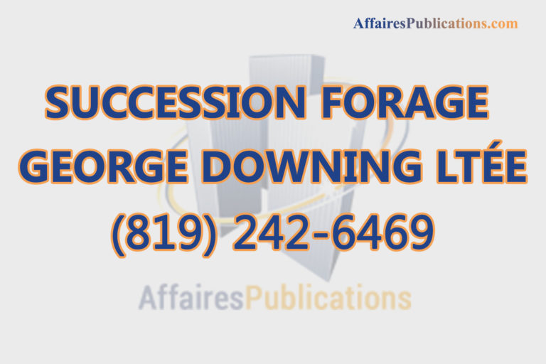SUCCESSION FORAGE GEORGE DOWNING LTÉE