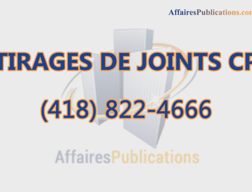TIRAGES DE JOINTS CP INC