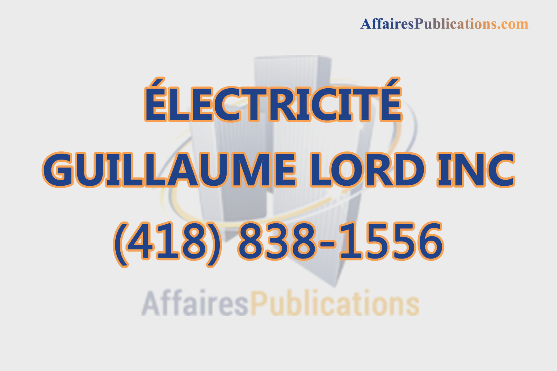 ÉLECTRICITÉ GUILLAUME LORD INC