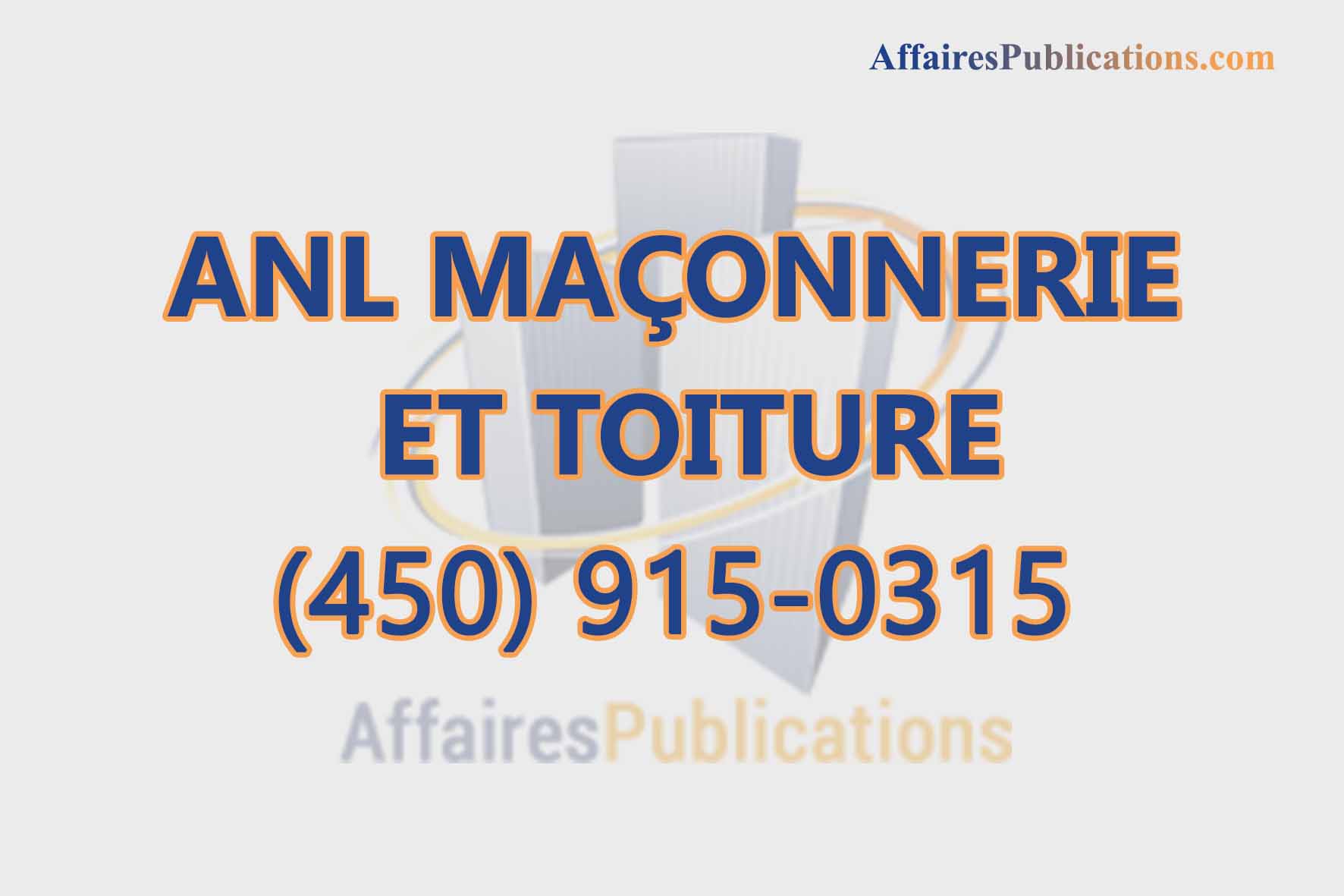 ANL MAÇONNERIE ET TOITURE