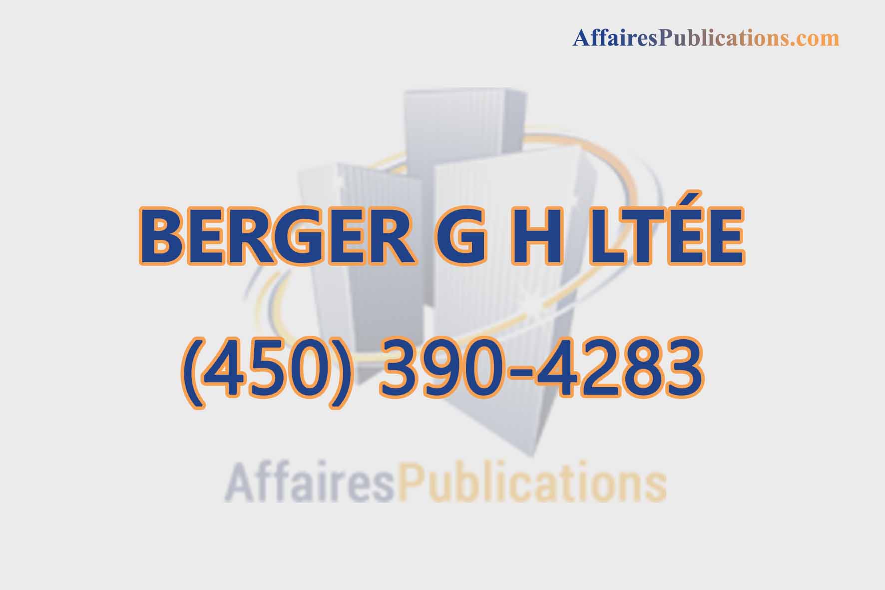 BERGER G H LTÉE