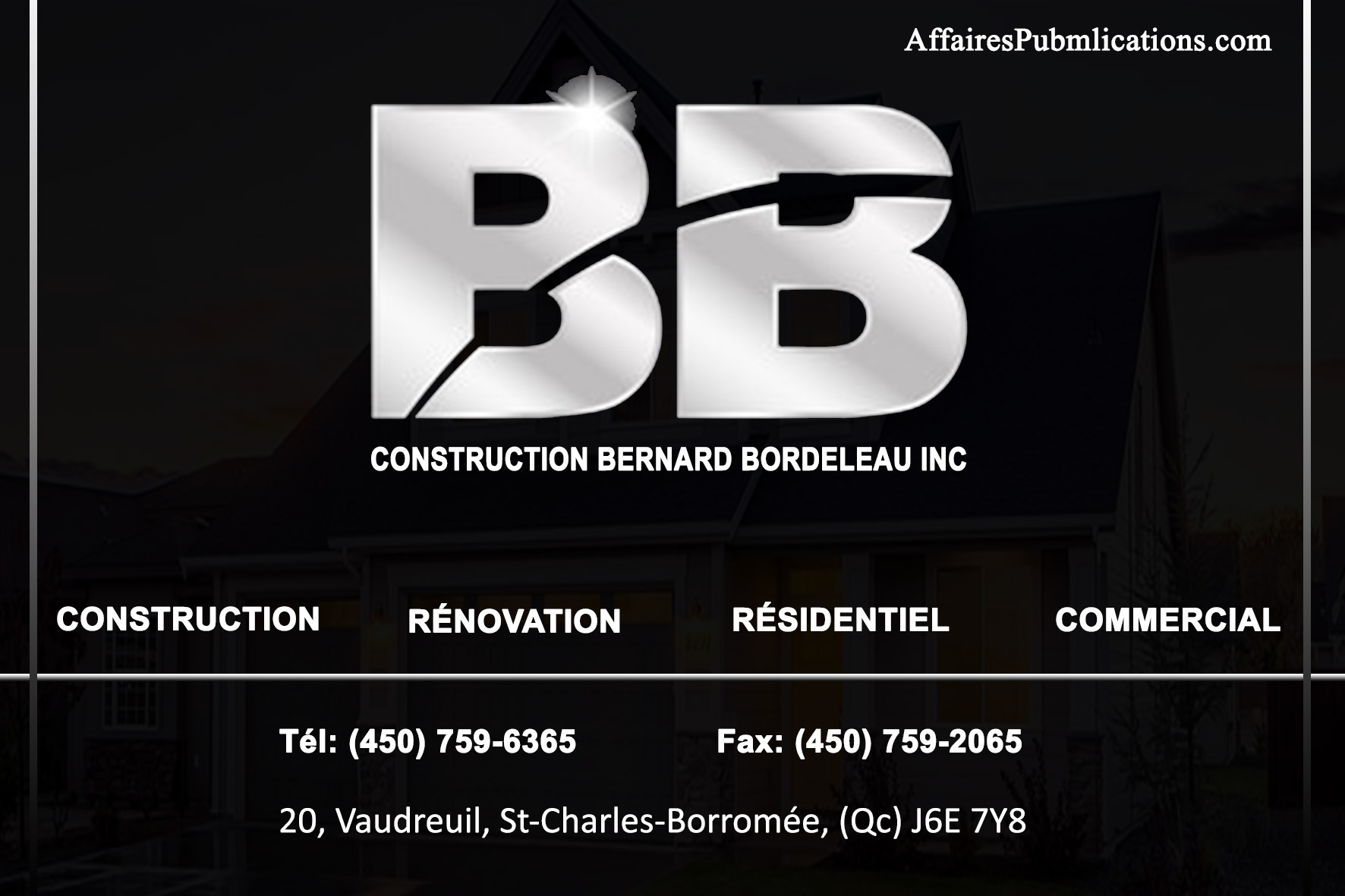 CONSTRUCTION BERNARD BORDELEAU