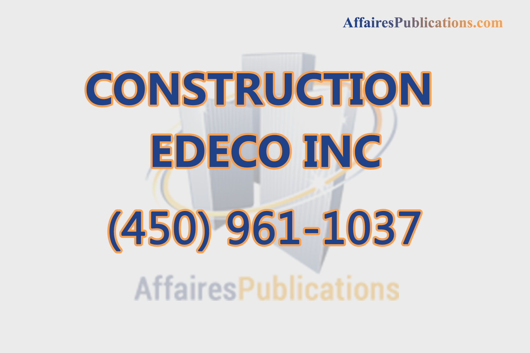 CONSTRUCTION EDECO INC