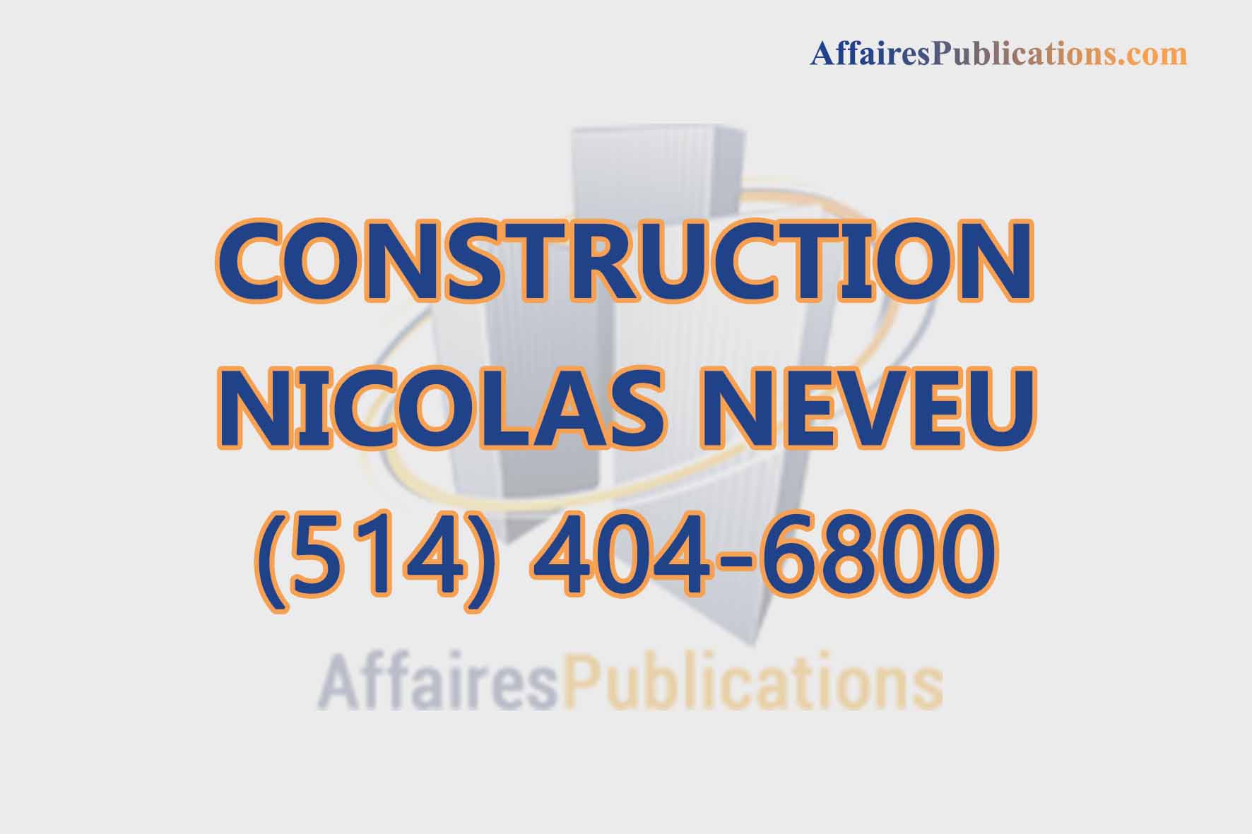 CONSTRUCTION NICOLAS NEVEU