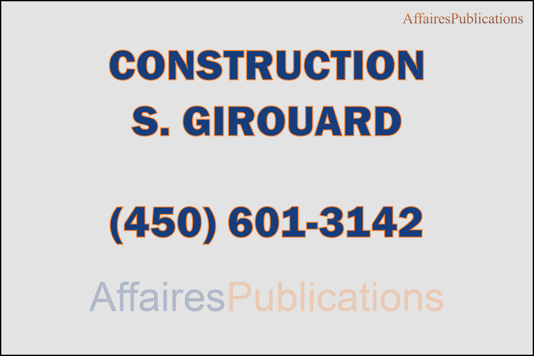 CONSTRUCTION S. GIROUARD