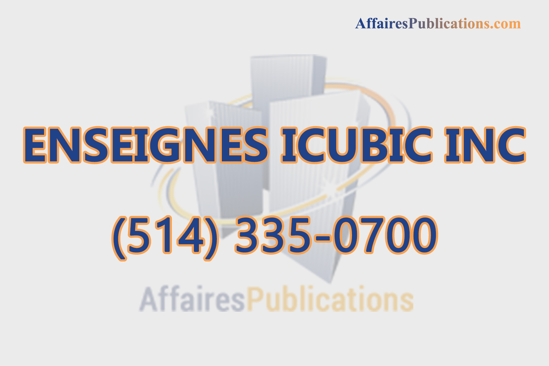 ENSEIGNES ICUBIC INC