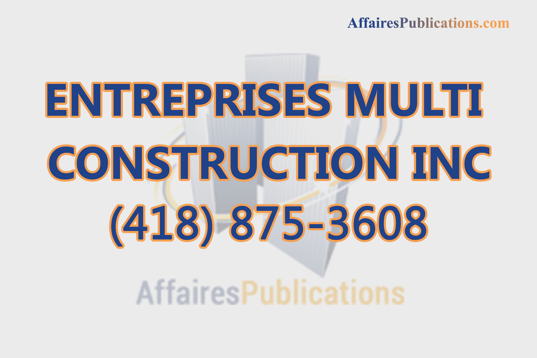 ENTREPRISES MULTI CONSTRUCTION