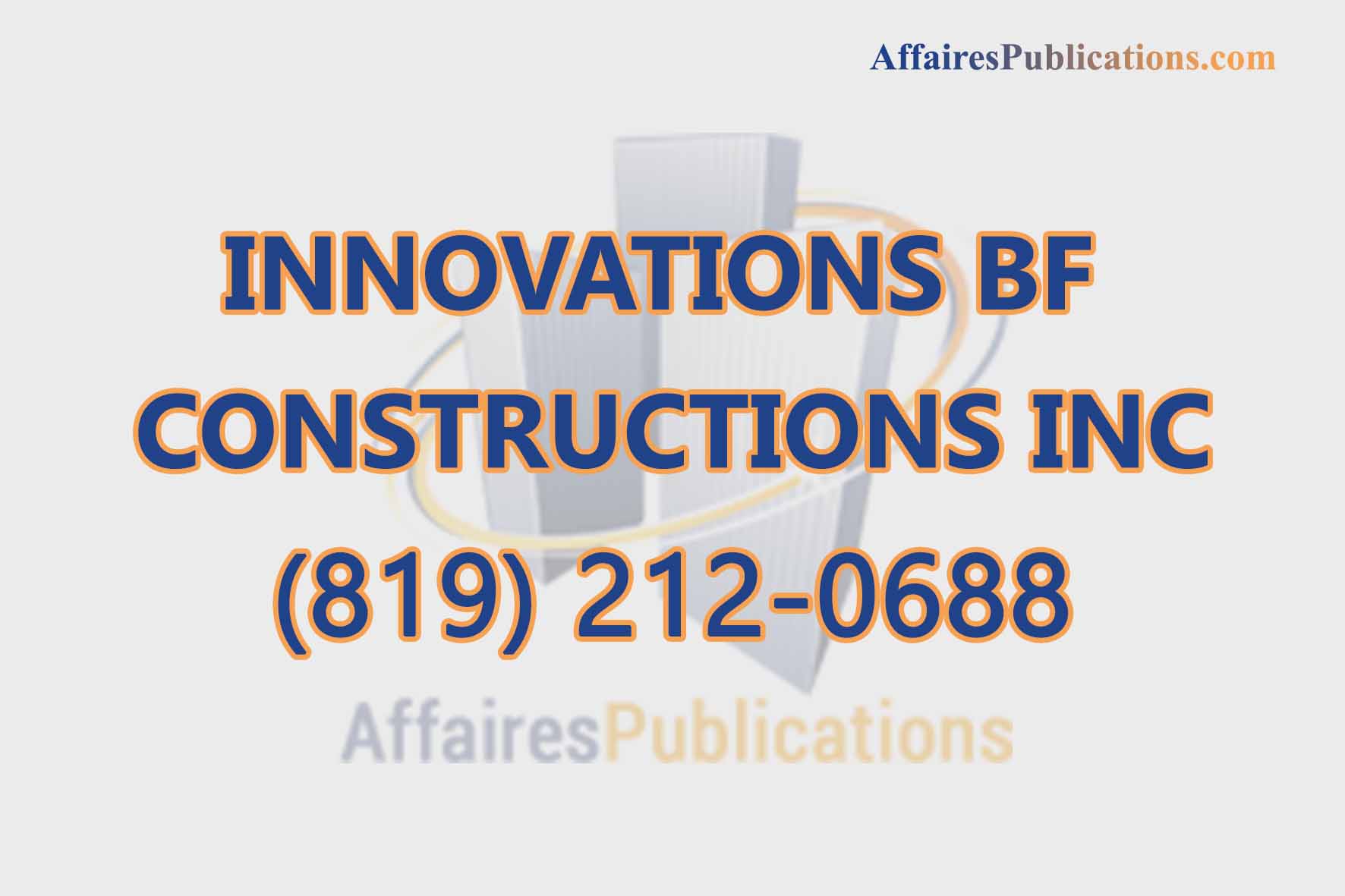 INNOVATIONS BF CONSTRUCTIONS