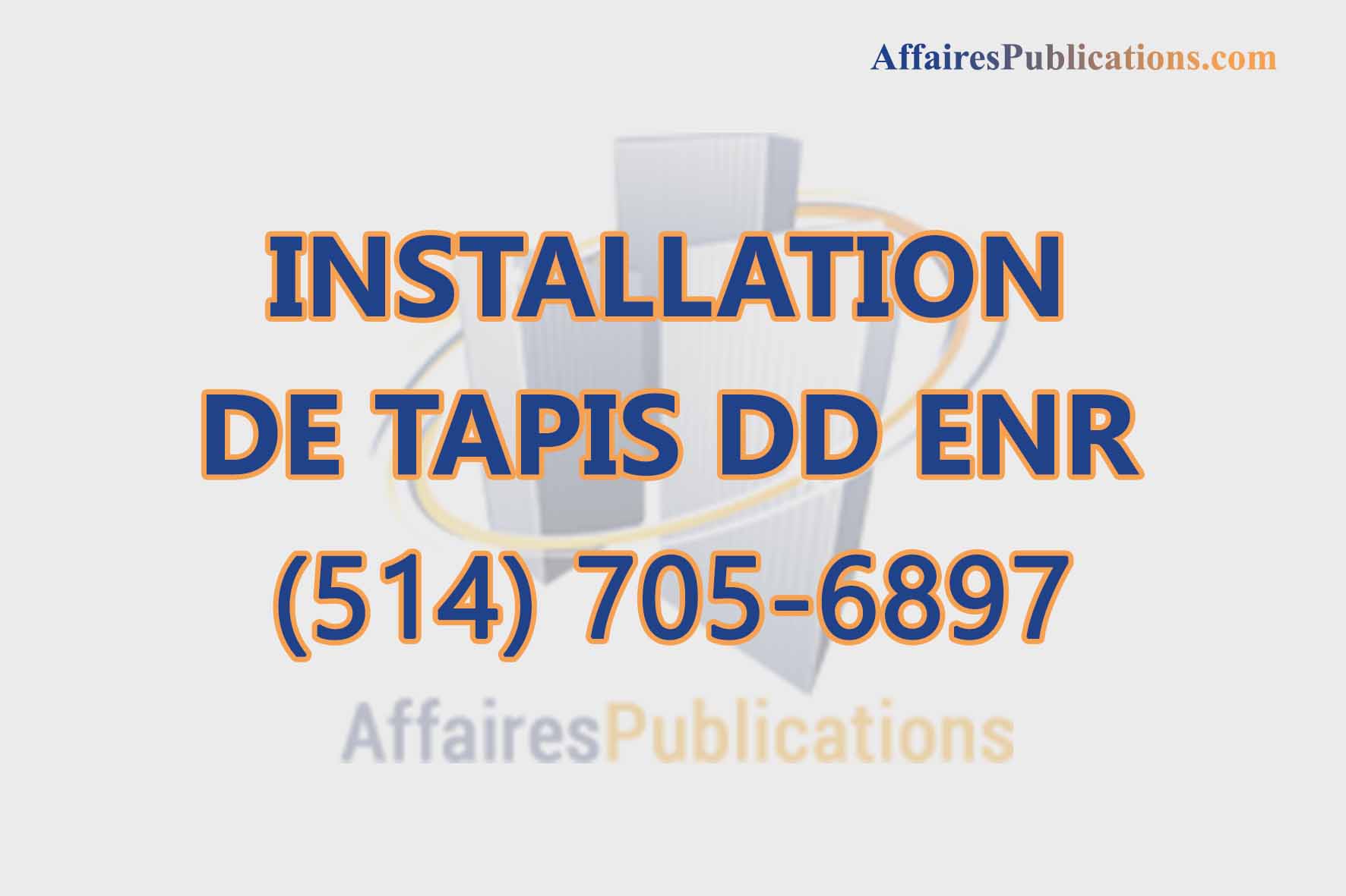 INSTALLATION DE TAPIS DD ENR