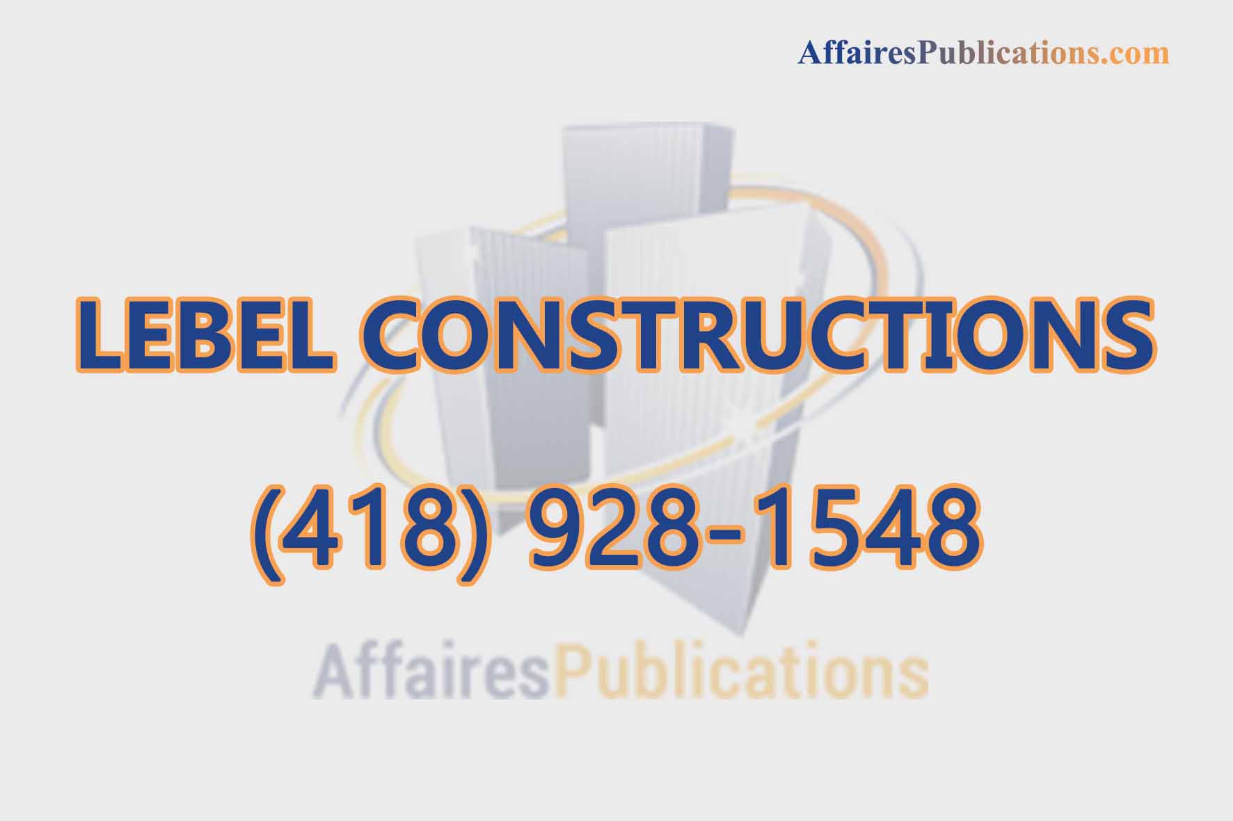 LEBEL CONSTRUCTIONS